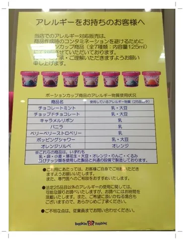 □□ サーティーワンのアレルギー対応が、激変。(^o^) : 手ごねパンの時間olive （奈良・大阪）