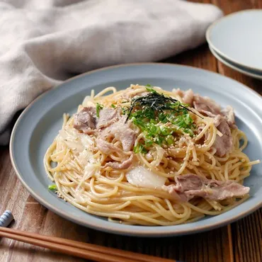 ワンパンで簡単！豚こまとねぎの和風パスタ
