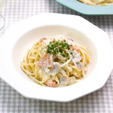 にんにく香る♪ スモークサーモンのクリームパスタ