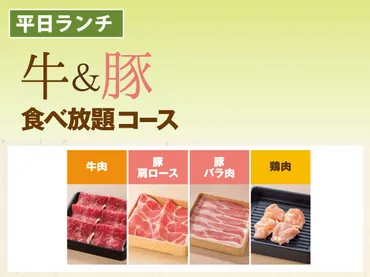 牛＆豚 しゃぶしゃぶ食べ放題コース 