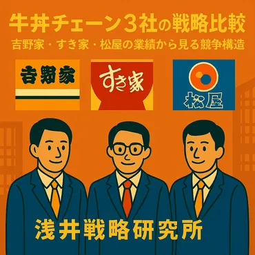 牛丼チェーン徹底比較！吉野家、すき家、松屋を徹底解剖！味の違いは？(？マーク)牛丼チェーンの戦略と人気メニューを深掘り！