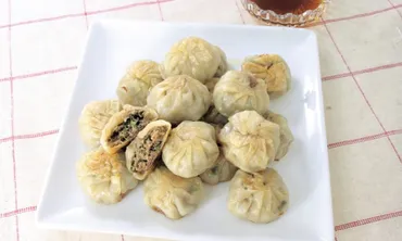 餃子の皮でにらまんじゅう