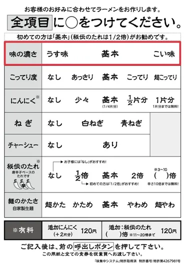 一蘭オーダー用紙のおすすめを4年働いてた元スタッフが解説