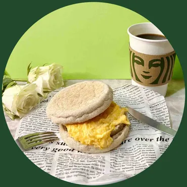 スターバックス】今朝の朝ごはんは、「あらびきソーセージパティ＆スクランブルエッグ イングリッシュマフィン」 : nagatakのブログ