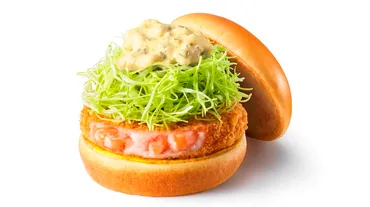 初夏のモスは海老づくし!「バジルマヨの海老カツバーガー」「海老エビフライバーガー」