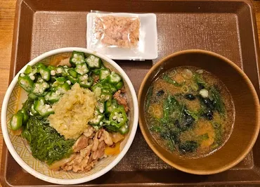 すき家】初夏の新メニュー「生姜めかぶオクラ牛丼」と「ホタテ汁」を食べたら和の感じがすごくいい!