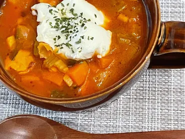 業スー食材だけで絶品！？トマトジュースで作るミネストローネ 