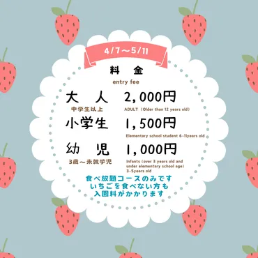 2025年4月7日~の料金です🍓