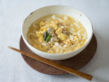 夜食にも最高！ 牛卵とじうどん・この夏は肉うどん２ 