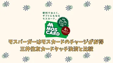 モスバーガーはモスカードのチャージがお得 モスカードの日4％還元と三井住友カードタッチ最大20％還元を比較 