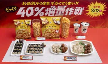 ファミマ、ざっくり40%増量第2弾はアイス、納豆巻、シュウマイ 