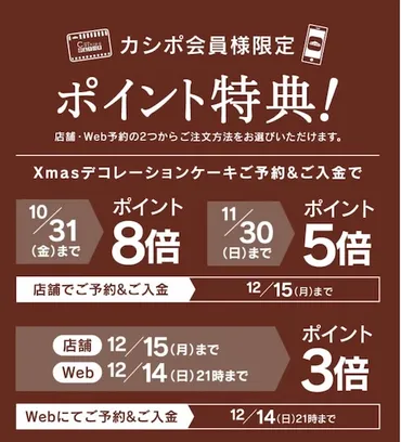 今年もシャトレーゼでクリスマスケーキを早期注文してお得にポイントゲットだぜ！ 