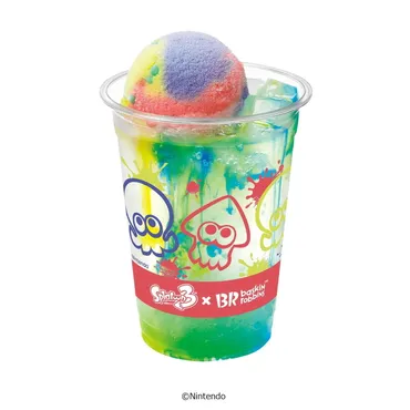 サーティワン×『スプラトゥーン3』゛トリカラバトル゛着想のトリプルカラーアイスクリーム 