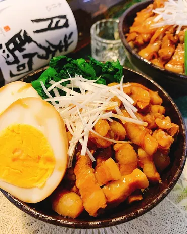 豚バラ肉の餡掛け丼(台湾料理風) 
