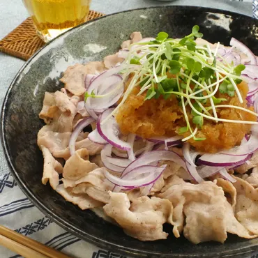 おろしポン酢の焼きしゃぶサラダ