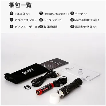 懐中電灯通販強力充電式リチウムイオン充電池フラッシュライト乾電池単単三ハンディライト小型キーライト軽量軽いコンパクト明るいルーメン防水防塵防災防犯ウーベンライトスポーツ【即日発送】ハンディライトブラック