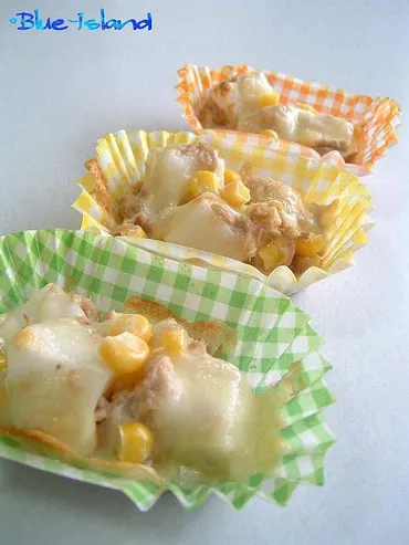 子供も大好き!ツナマヨコーンでチーズ餅♪