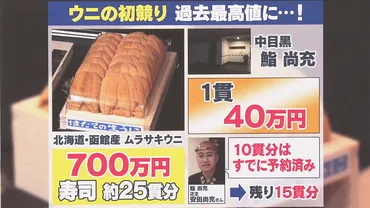 豊洲市場初競りで700万円！ 高額ウニ、一体何がすごい？話題のウニ高値落札の裏側