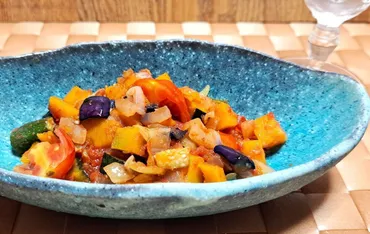 カルディ】ダイストマト缶を使ったおすすめレシピ「夏野菜の冷製カポナータ」作ってみた