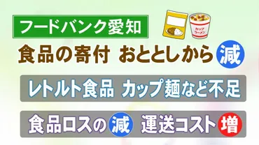 企業の食品ロス削減等で…子ども食堂に寄付される食品が年々減少カ所超に提供するフードバンク愛知