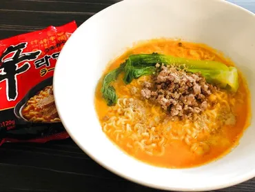 辛ラーメン】「ミルク坦々麺」にアレンジ♡