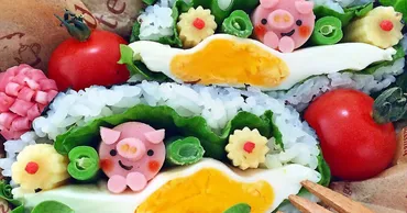 進化系おにぎらず簡単可愛い子ブタちゃんデコおにぎらず