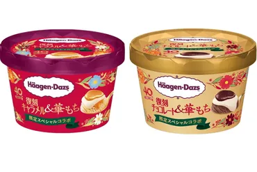 ハーゲンダッツ「復刻キャラメル&華もち」「復刻チョコレート&華もち」おもちアイスデザートに新作
