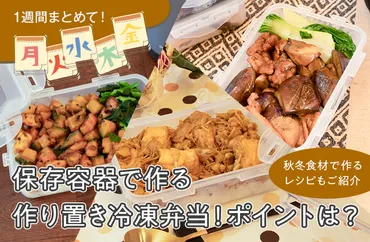 週間まとめて!保存容器で作る、作り置き冷凍弁当!ポイントは?
