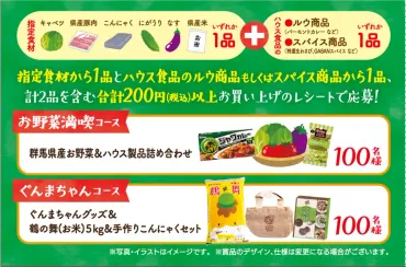 群馬県、グループ群馬、ハウス食品株式会社共同による「カレーでググっと！ぐんまの美味しさプレゼントキャンペーン」開催中！
