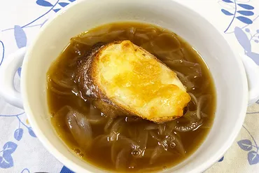 冷凍玉ねぎで超時短♪オニオングラタンスープ