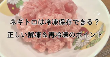 ネギトロの賞味期限は？冷凍保存や解凍方法、アレンジレシピを徹底解説！ネギトロをおいしく食べるための保存と活用術