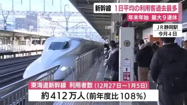 東海道新幹線】最大9連休の影響も 年末年始の1日平均利用者数は過去最多に