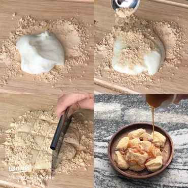 低脂肪ピーナッツバターパウダーを使った新鮮なミルクもち✨🌟