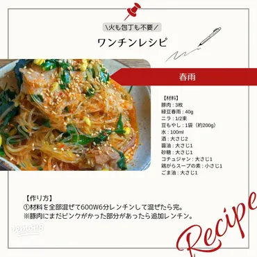 簡単で美味しい春雨レシピ:時短で満足する食べ方