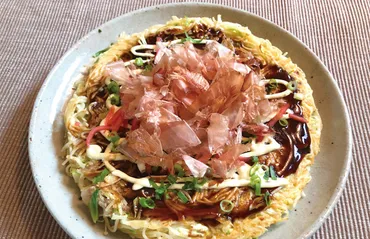 余ったそうめんでお好み焼き 