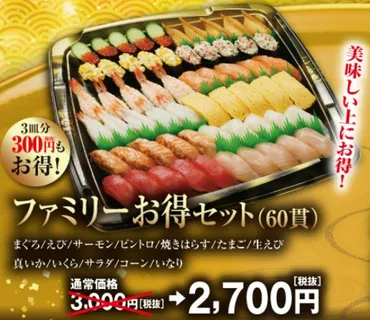 くら寿司のファミリーお得セット60貫がお得過ぎた！持ち帰り全メニューと注文方法も紹介