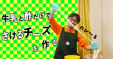 さけるチーズの作り方、材料は牛乳と酢（と塩）だけ！ 手作りすると簡単楽しい美味しい 