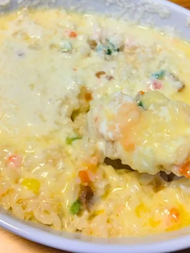 冷凍エビピラフがチーズリゾットに変身 レシピに「簡単すぎ」「忙しい日に最適」 – grape グレイプ