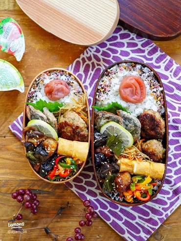 鯖の竜田揚げと照り焼きつくねのお弁当