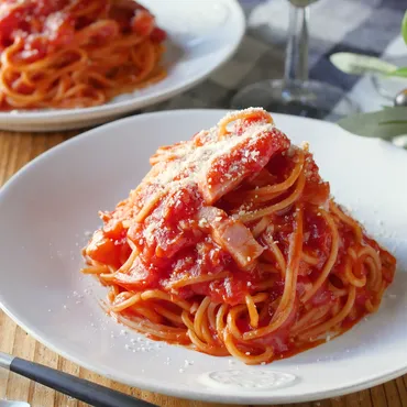 ワンパンで作る。ベーコントマトパスタ