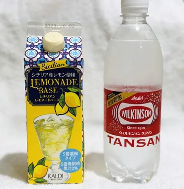 レモネードベース＋炭酸水でレモンスカッシュ 