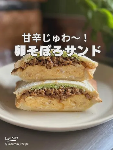 甘辛じゅわ〜！鶏そぼろホットサンドの簡単レシピ紹介